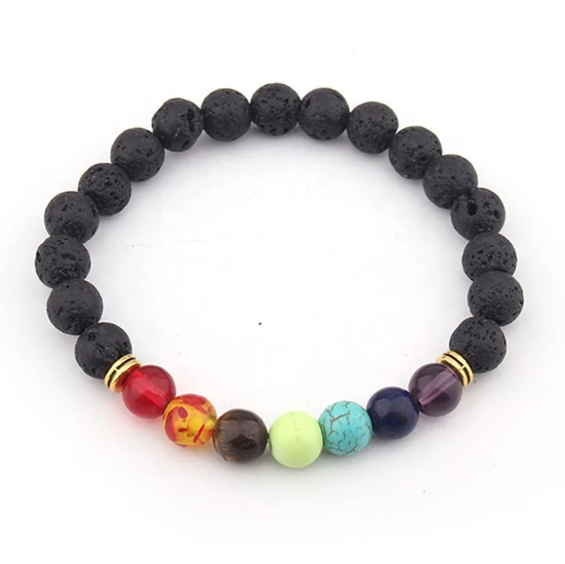 
Factory wholesale volcanic stone beads handmade custom bracelet 