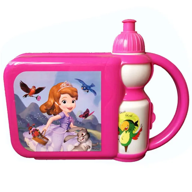 PP plastic bento handle lunch box with water bottle for kids