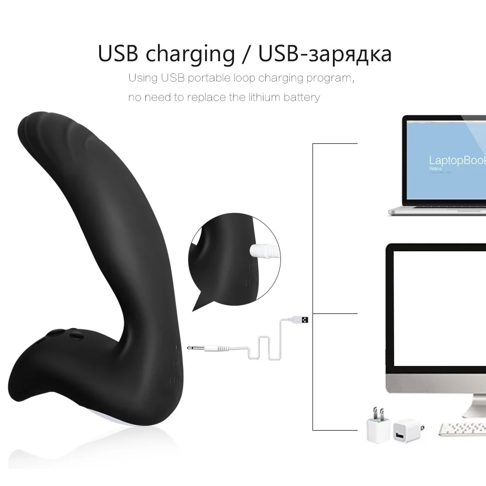 USB Перезаряжаемый силиконовый массажер простаты 10 скоростей Mute Анальный Секс P spot Вибратор для взрослых секс-игрушки мужчин Анальная пробка