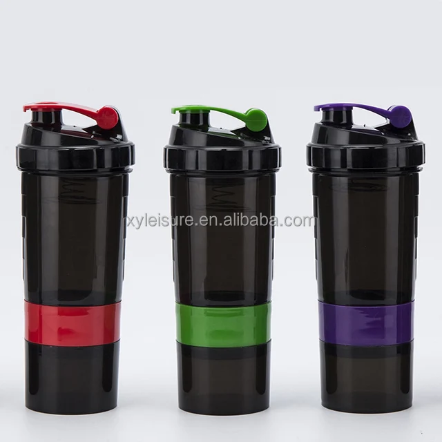 500ml spider shaker bottle with pill box protein spider shaker cup