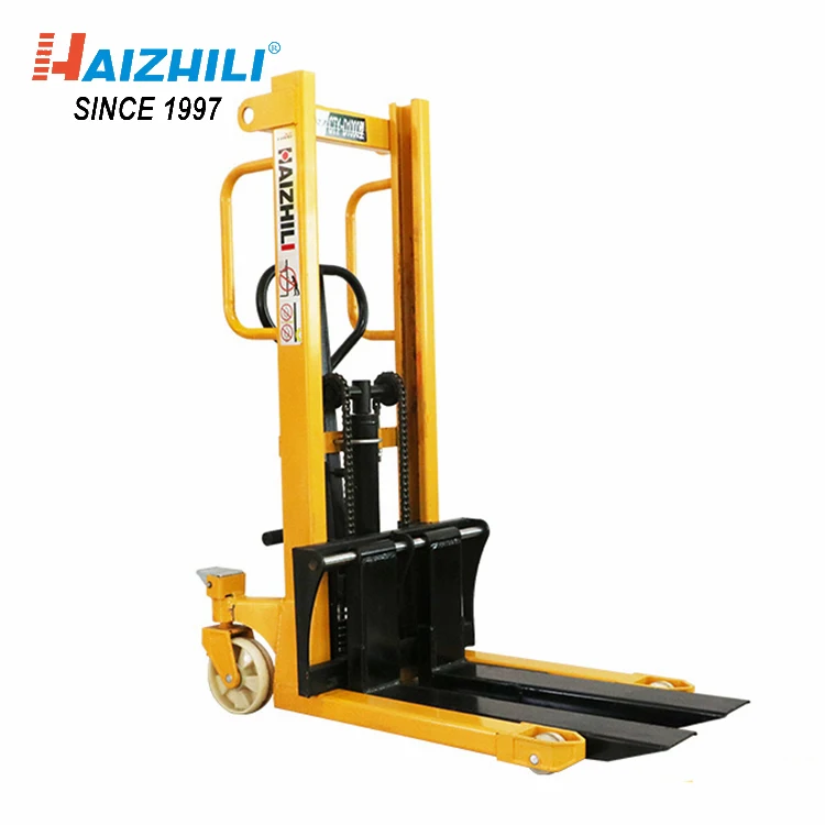 500KG 1000kg 2000kg 3000kg Loading Capacity 1100-1600mm Lifting Height Portable Mini Manual Hand Stacker Forklift