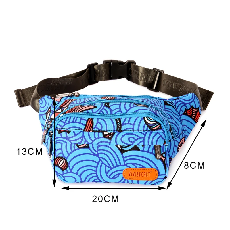 Custom logo different colors travel waist bag big waterproof sport side waist fanny pack for women
