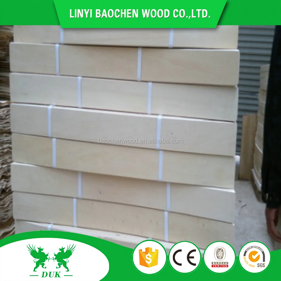 Factory Direct Sale Bleached Poplar Curved LVL Bed Slats/ Flat Poplar LVL For Bed Slats