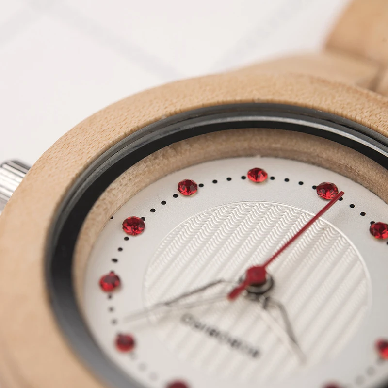 Antique Diamond Nurse Wristwatch Wooden Pocket Watch with wood strain