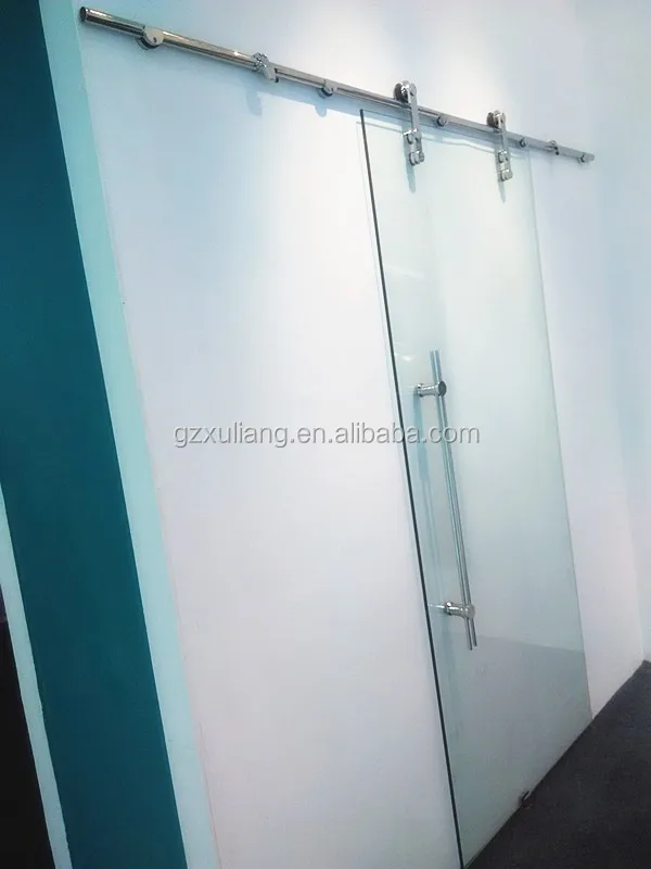 
304 Steal Frameless Glass Door/12mm Glass Stainless Steel Sliding Door 