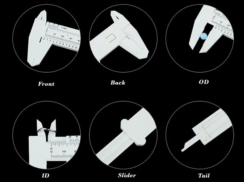 Professional Eyebrow Ruler 150mm Scale Plastic Caliper