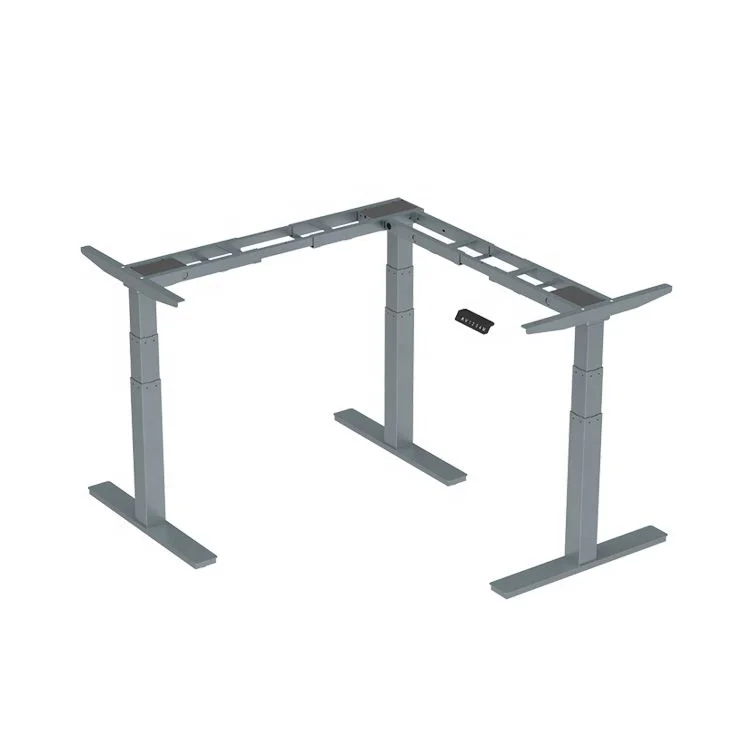 Chinese office furniture factory manufacture L shape adjustable height desk hardware