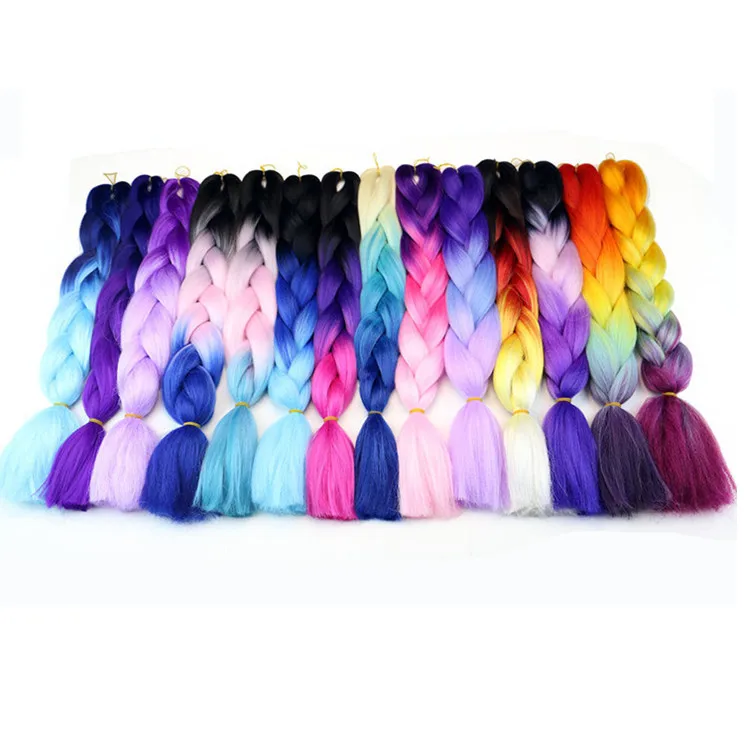 24inch black and grey jumbo braid hair