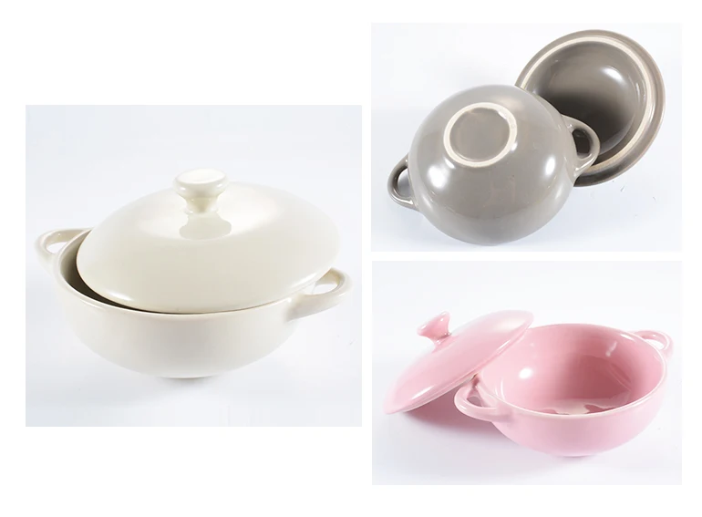 Oven Safe Mini Cocotte Ceramic hot pot For Baking, Mini Casserole with Lid, Souffle Dish