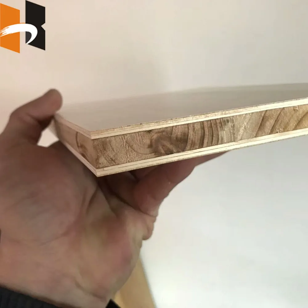 cheap falcata lumber core block board with white laminated polyester