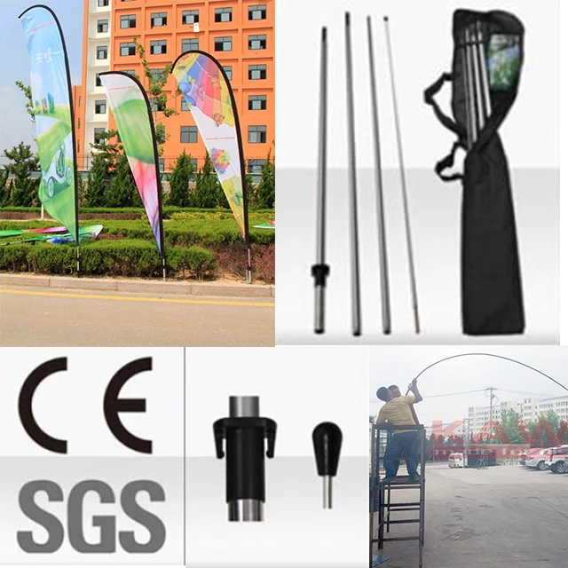 Teardrop flag banner pole