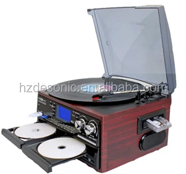 Wooden decorations dual cd record player gramophone phonograph