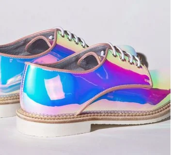 Голографическая виниловая ткань RG TPU дихроическая Переливающаяся пленка для сумки