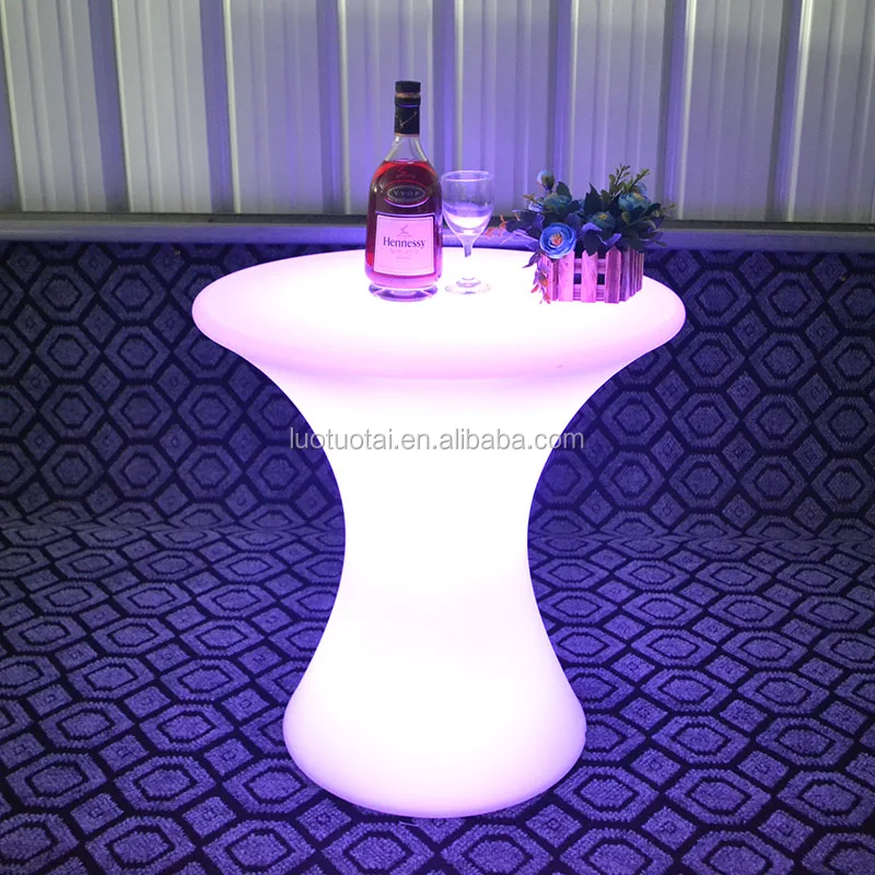Modern PE plastic LED glowing bar table/color changingled bar table/ nightclub/ illuminated led furniture