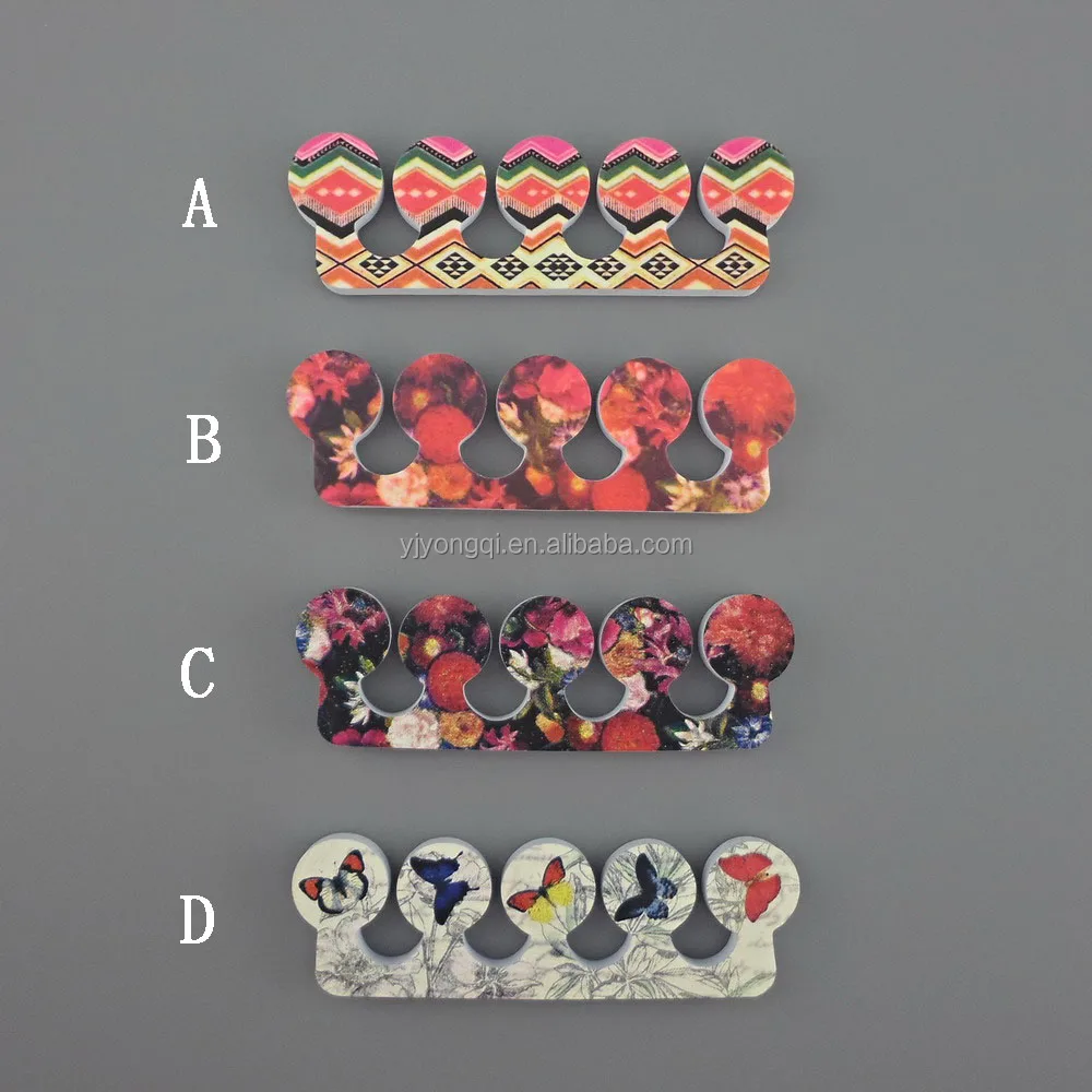 Wholesale Colorful flowers EVA toe nail separator finger toe separator
