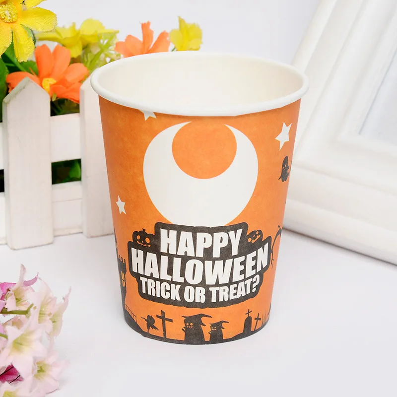 9oz Holiday Paper Tea Cup Cartoon Kids Birthday Party Disposable Paper Cups