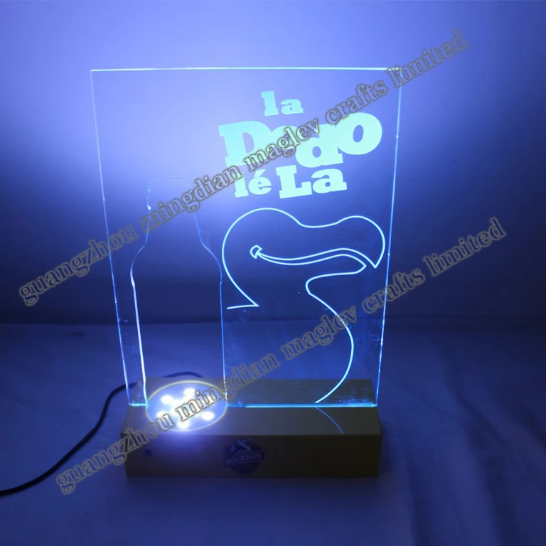 
OEM design acrylic led wine bottle standing glorifier display rack 