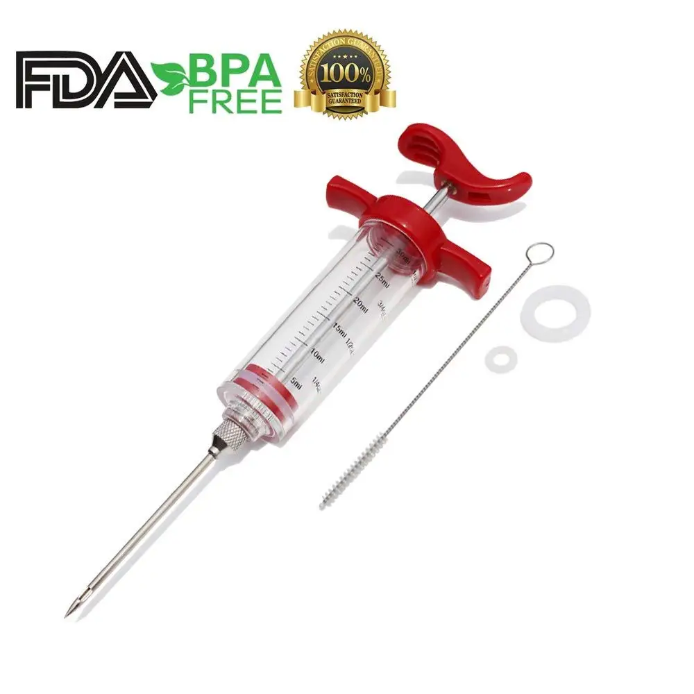 1OZ Meat Marinade Injector Syringe, Poultry Food Chicken Turkey Injector Kit