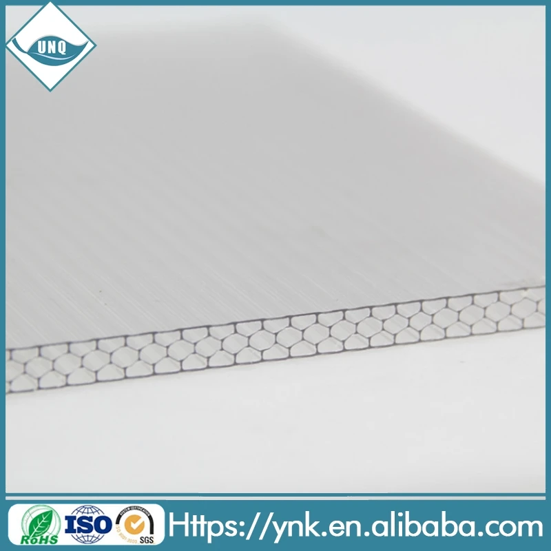 2016 горячей продажи oem 6 мм высокая прочность сотового поликарбоната lexan лист