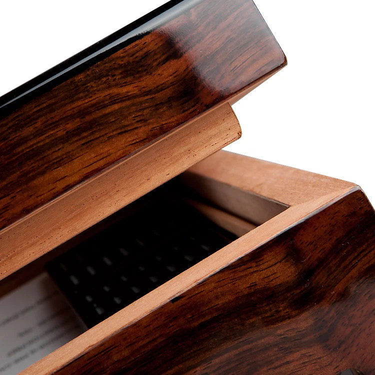 
Wholesale Transparent Acrylic Sunroof Cedar Wood Cigar Humidor Storage Box with Handles Design Lock Hygrometer Humidifier 