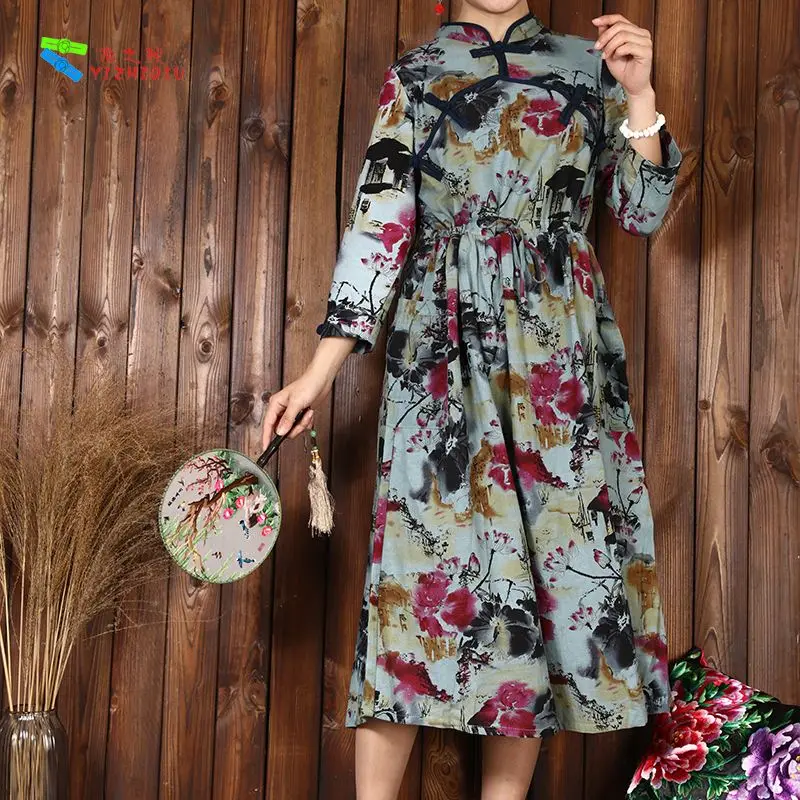 
cheongsam chinese traditional qipao traditional chinese tea dress floral dress <span style=