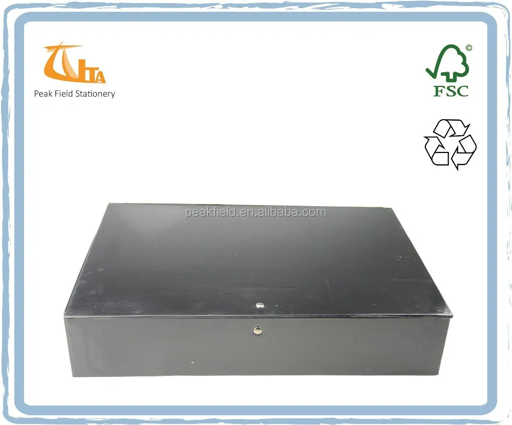 Black Color File Folders with Cardboard Magazine File Boxes