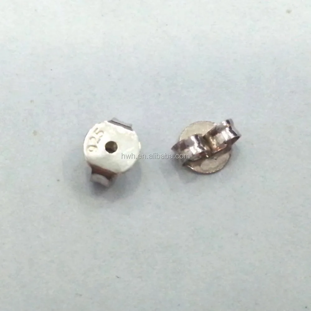 H1902 Silver 925 Ear Nut Butterfly Lock 5.6x4.7mm