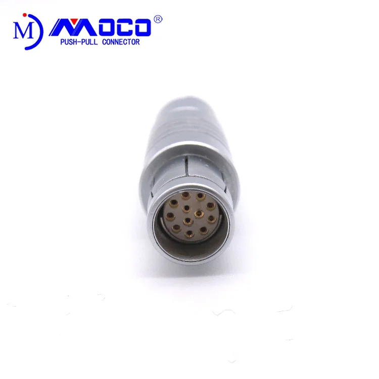 MOCO  Push Pull  Connector  F Series  Plug 12 Pin Wire Male Half Moon  Waterproof Connector