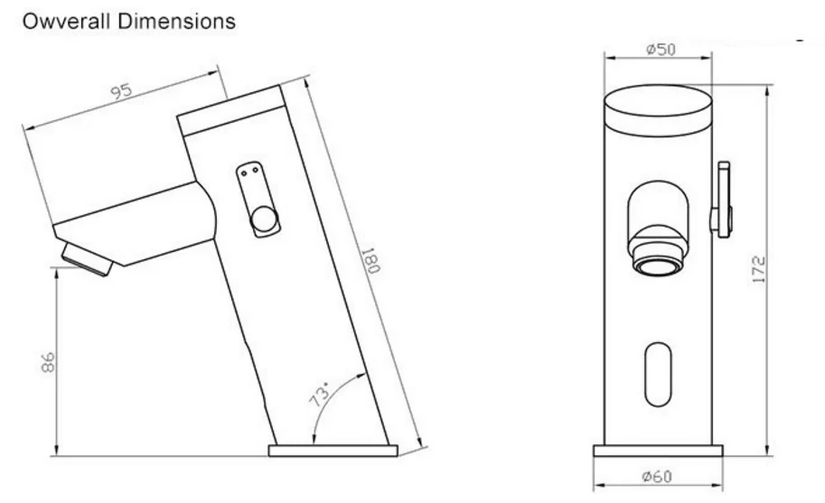Sensing faucet cold and hot DC and AC automatic sensors Wash basin infrared fine copper sensor faucet CUPC