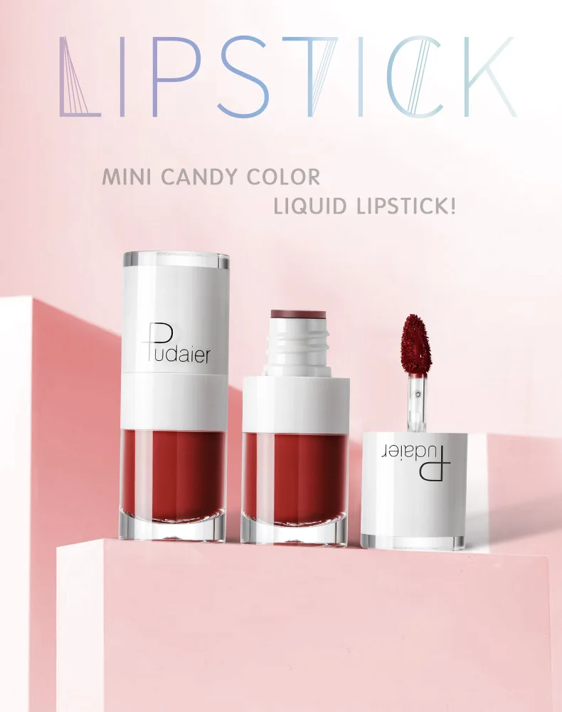 16 Colors Long Lasting  Waterproof  Private Label Candy Color  Mini Matte  Liquid Lipstick