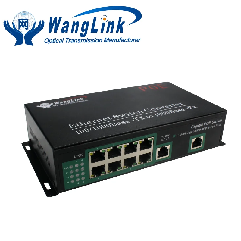 Прочный управляемых интеллектуальные 8-портовый гигабитный Промышленный Коммутатор POE