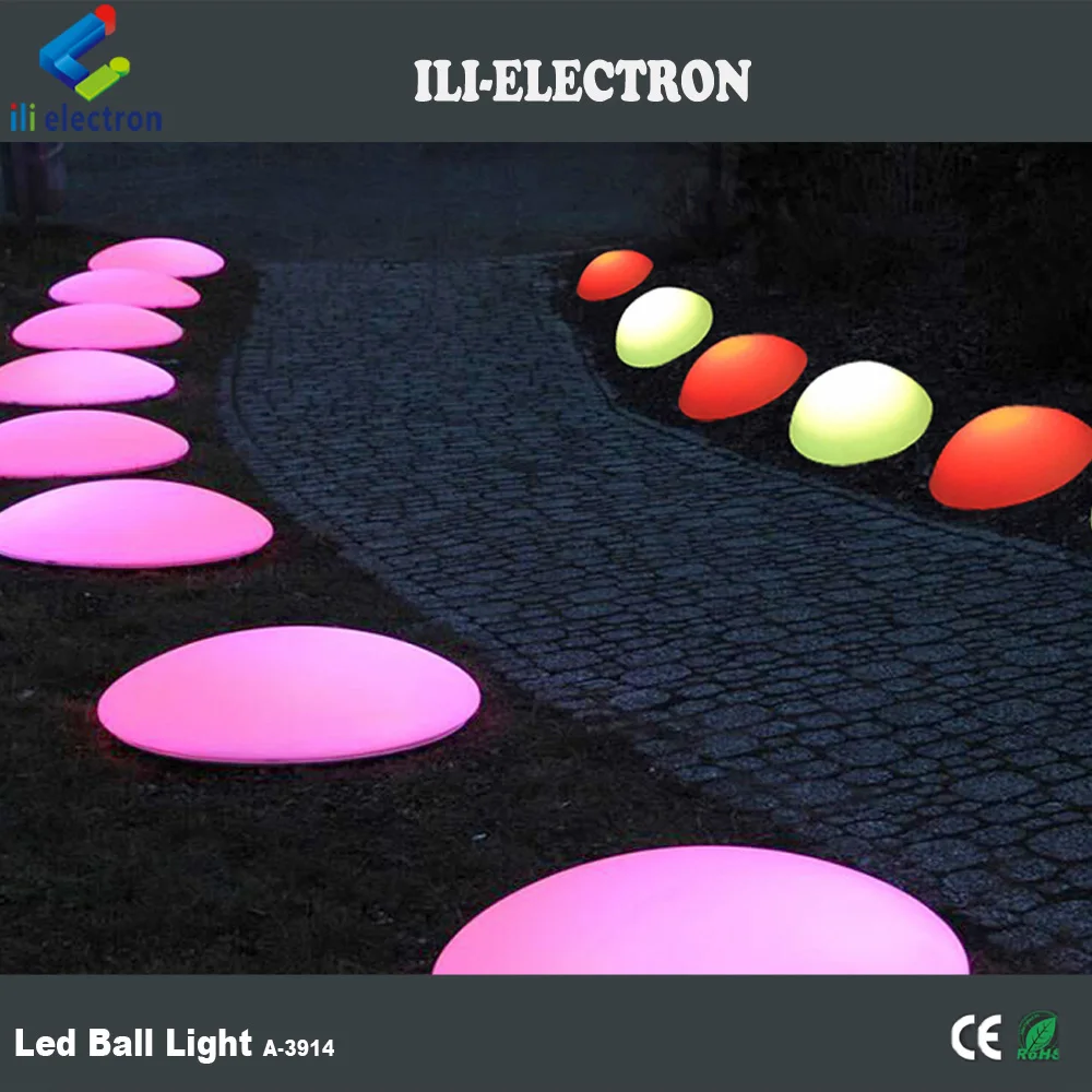 Garden decor plastic led half sphere lights