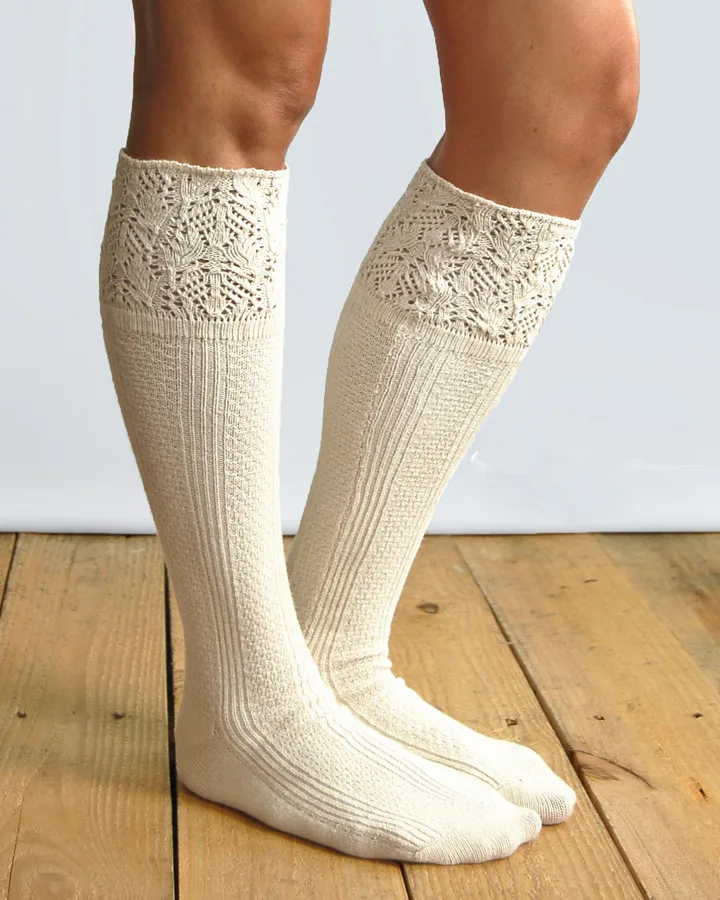 2021 Women Knitted Footed Crochet Topper Leg Warmer pom boot socks