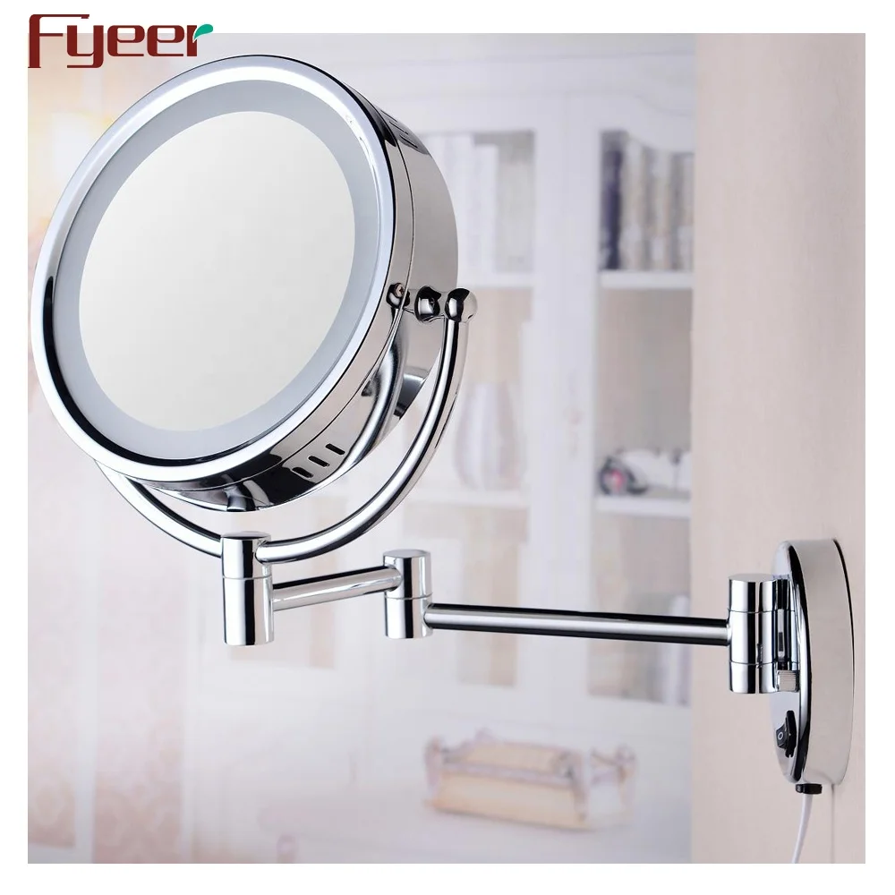 wall mounted lighted cosmetic mirror magnifying makeup mirror with led light