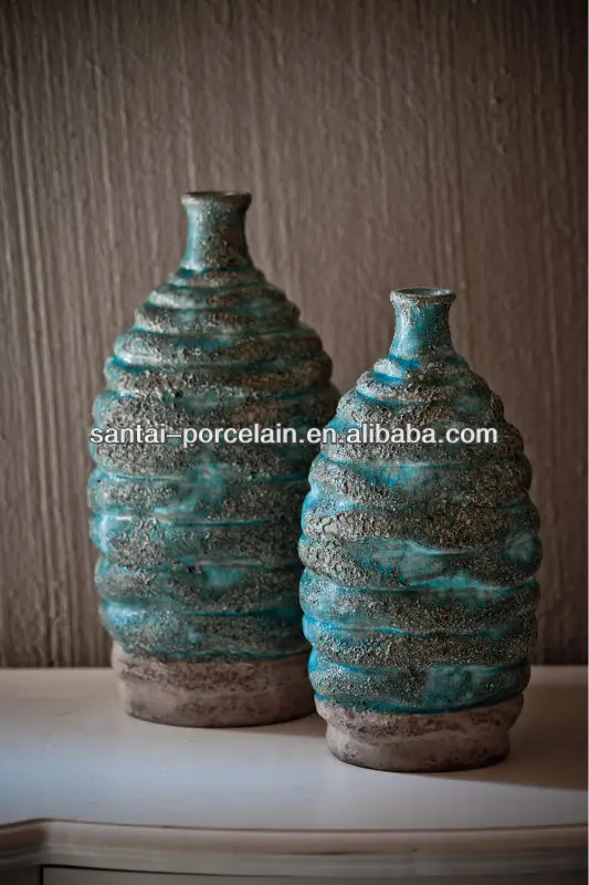 MM94 shabby chic ceramic pots home decorations turquoise