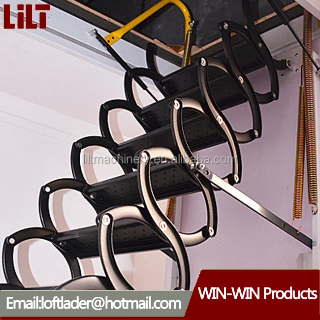 
Elegant steel folding loft ladder install outside domestic attic ladder 