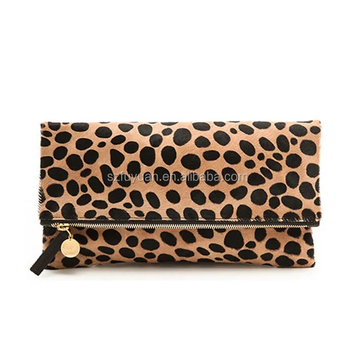 wholesale leather clutch bag, fashion leopard clutch bag for girls