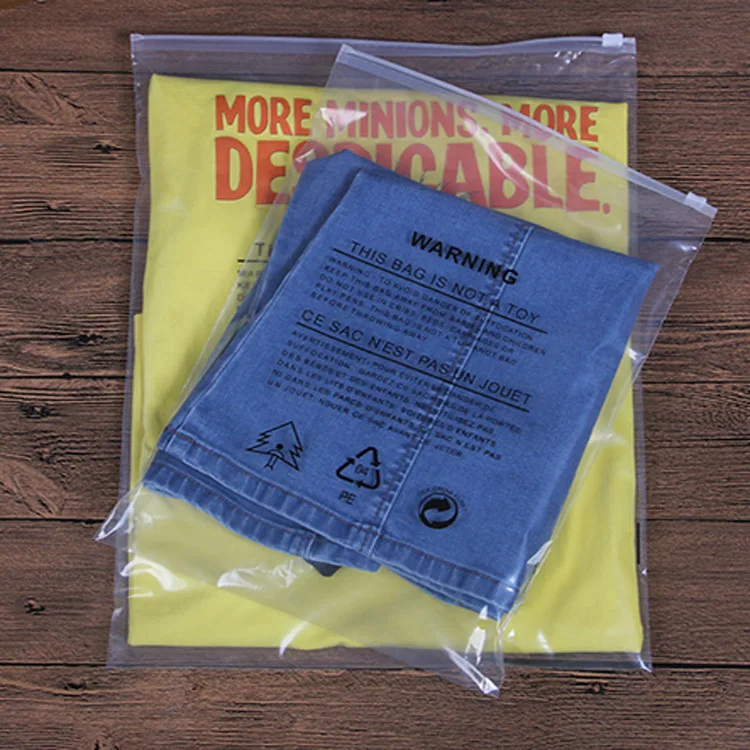 Garment PVC Zipper Bags,T-shirt PVC Slide Bags, Cloth Plastic Zip Lock Bags