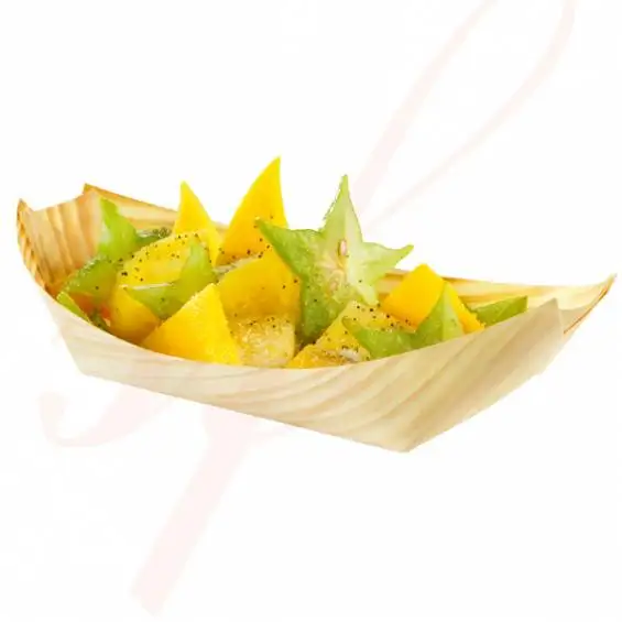 disposable wooden craft boat shaped plate sushi boat