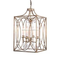 Новый Дизайн хрустальная люстра квадратный железный подвесной светильник вентилятор