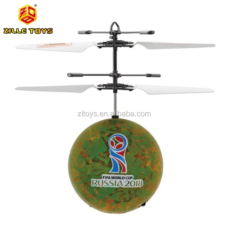 ZILLE 2018 Russia World Cup Flying Ball Gift Toys Infrared Inductive Football Helicopter with LED Flashing Light