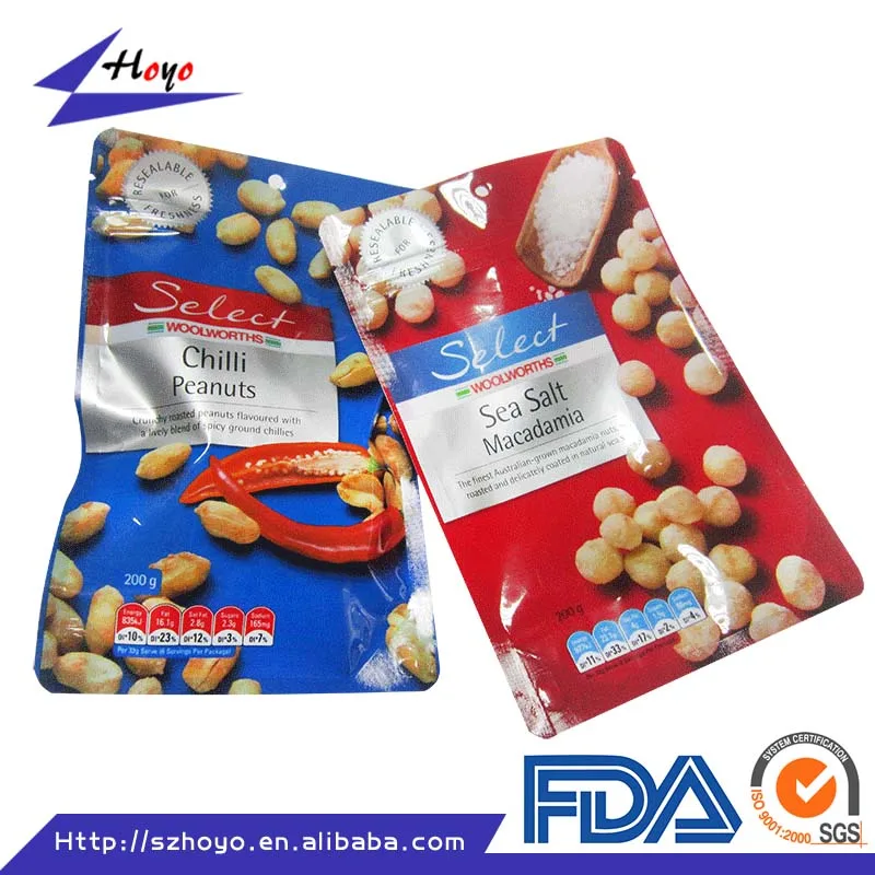 Plastic packing bag for dried fruit /nuts packaging bag /peanut packaging bag