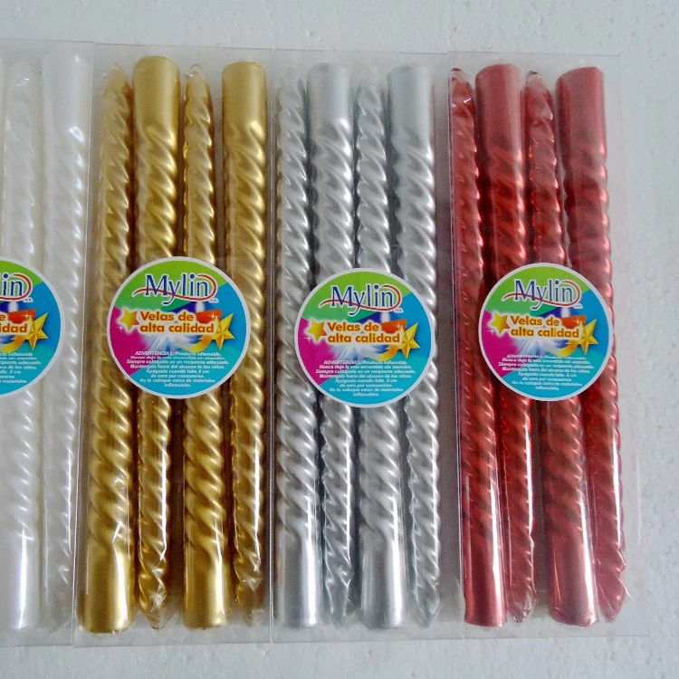 Customized Luxury Allite wax colored 10 inches taper candle