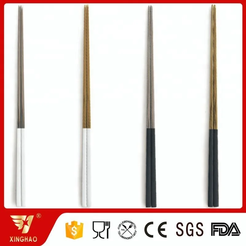 Korean Style High Mirror Polish Black Gold Stainless Steel Chopsticks for Wedding Gift