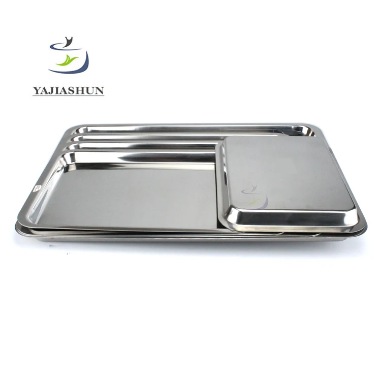 Japanese Style Silver Stainless Steel Food Service Plate Mirror Tray And Platters