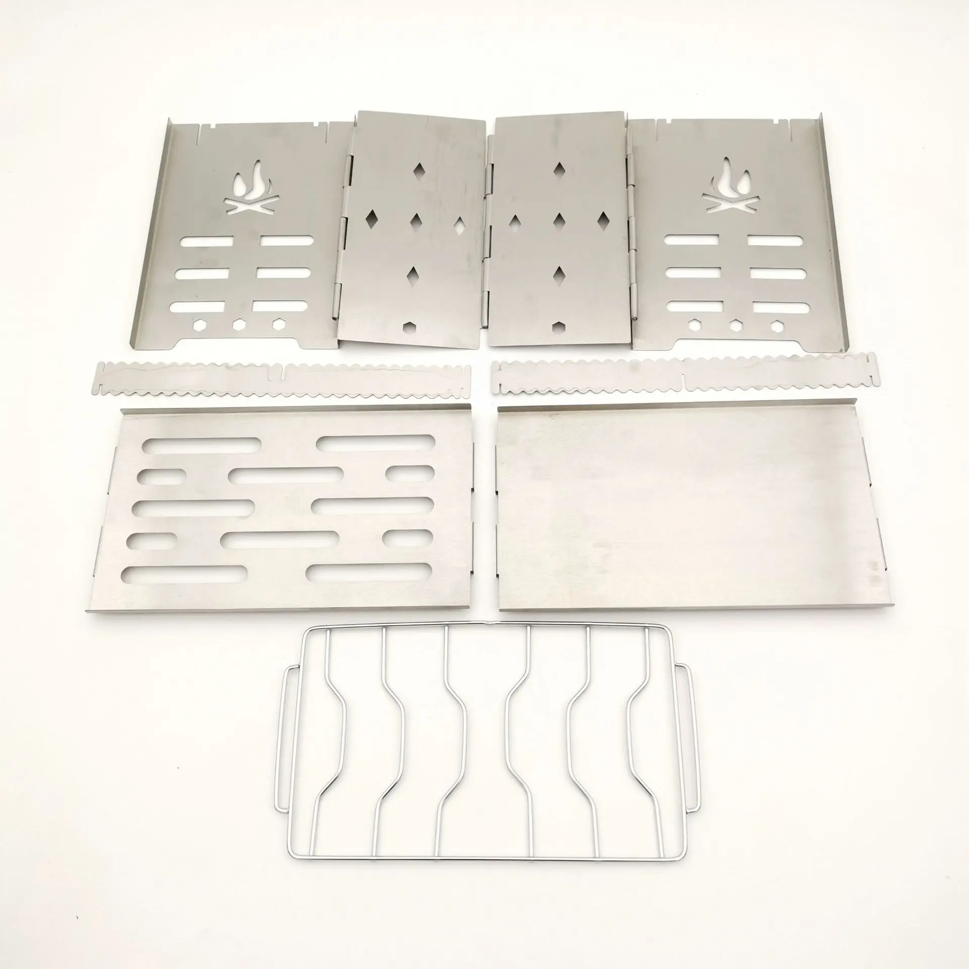 Складная мини-горелка из нержавеющей стали для приготовления пищи на открытом воздухе, пешего туризма, пикника, барбекю