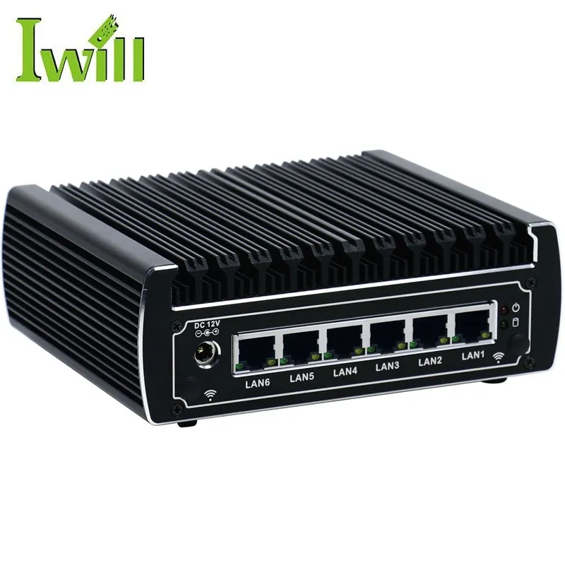 Fanless 6 lan mini pc board IBOX-501 N13 pfsense firewall appliance with 4*USB3.0