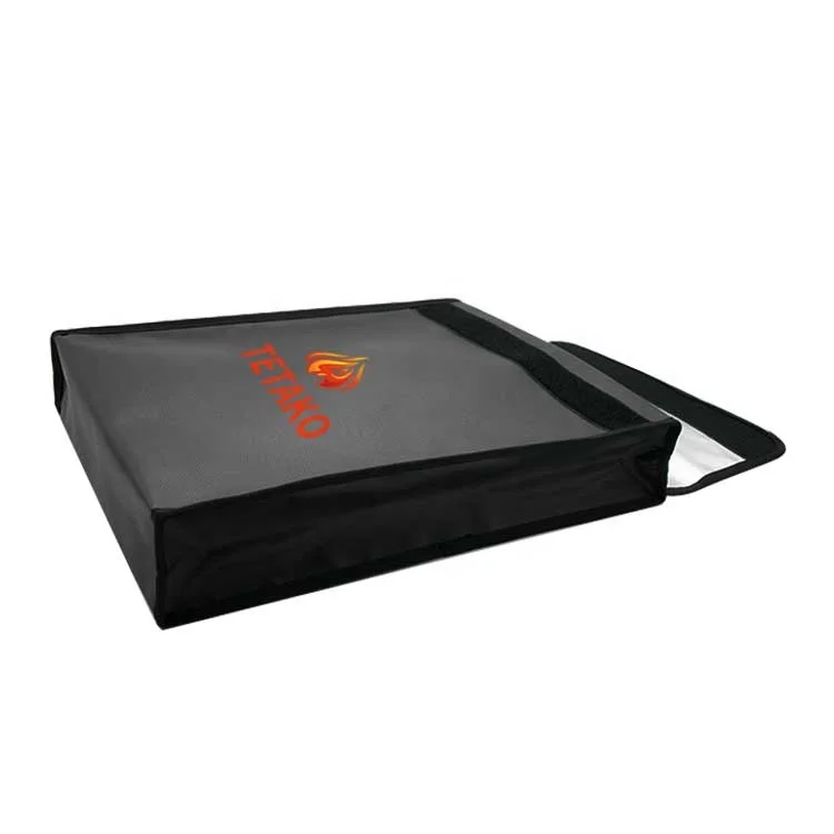 Custom logo tote security large zipper waterproof fireproof bag for documents