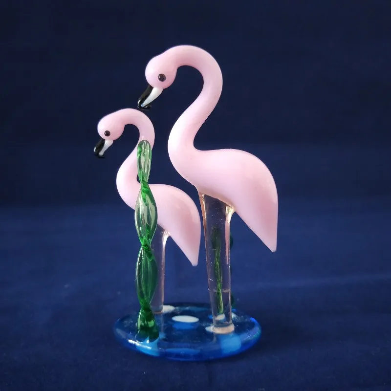 Handmade murano glass flamingos birds figurine for decoration flamingo
