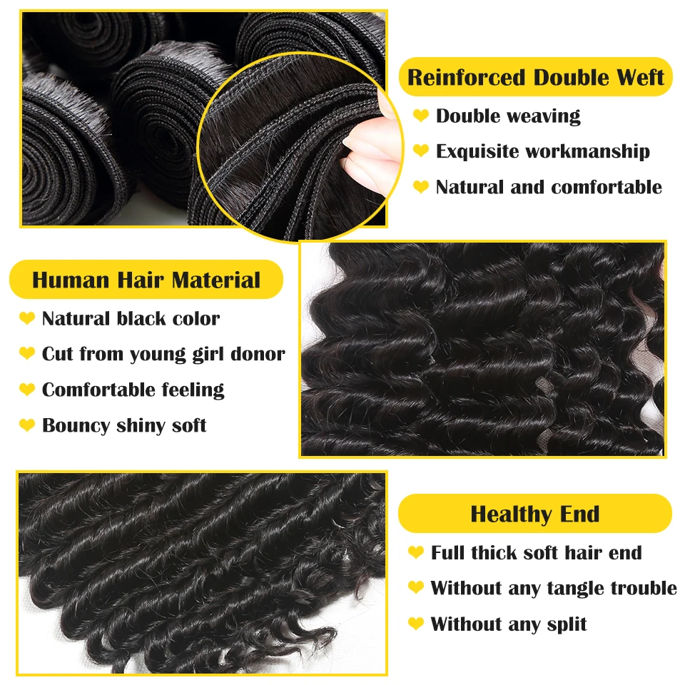 
JP Brazilian 3 Straight hair bundles with lace closure, virgin human hair from very young girls, virgin 3 way part hair closure 